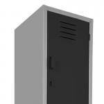 Locker metálico dual grande - 1 puerta negro
